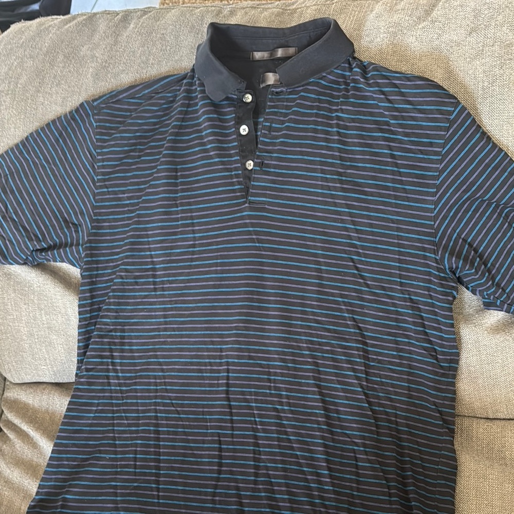 Black and Blue Polo Shirt with Classic Collar Nike Tiger Woods Golf